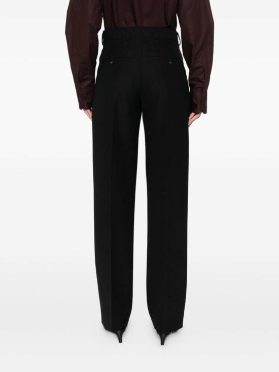  토템 스트레이트 팬츠 울 블렌드 정장 바지 블랙 - TOTEME