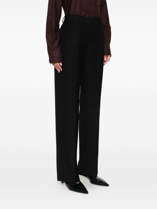  토템 스트레이트 팬츠 울 블렌드 정장 바지 블랙 - TOTEME