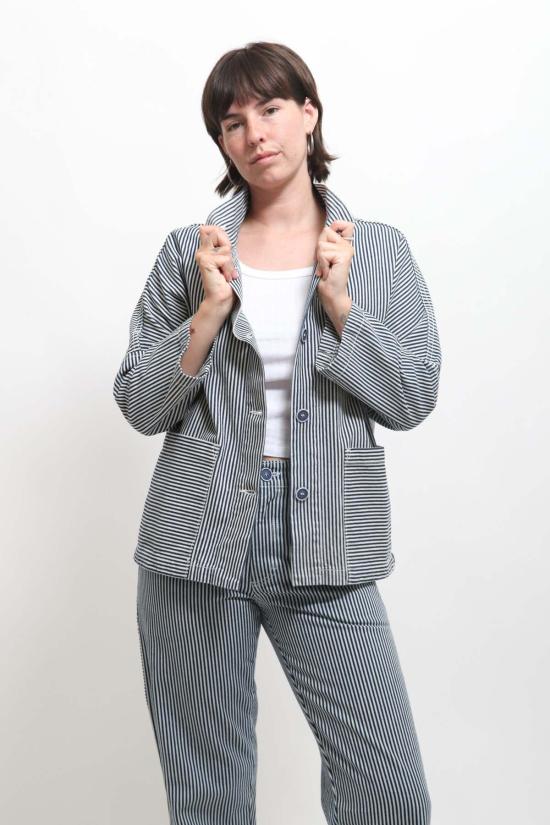  그래블 앤 골드 데님 자켓 그래블 & 골드 마람 재킷 컨덕터 스트라이프 - GRAVEL & GOLD