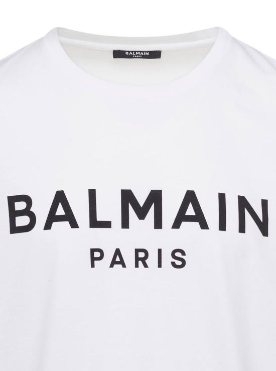  발망 반팔 티셔츠 티셔츠 블랑 느와르 - BALMAIN