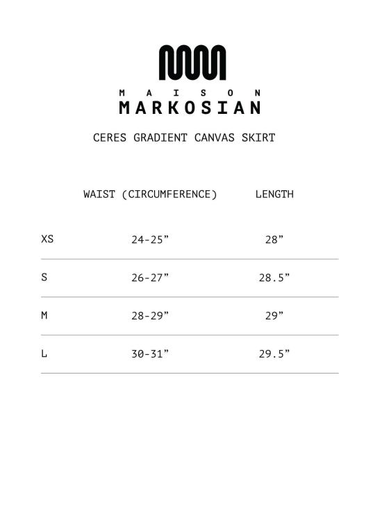  MAISON MARKOSIAN 미디 스커트 메종 마르코시안 세레스 그라데이션 캔버스 - MAISON MARKOSIAN