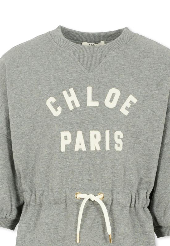  [키즈] 끌로에 원피스 아동용 회색 로고 드레스 - CHLOE
