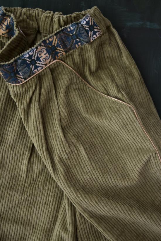  [키즈] 봉주르 스트레이트 팬츠 키즈  와이드 레그  모스 그린 - BONJOUR