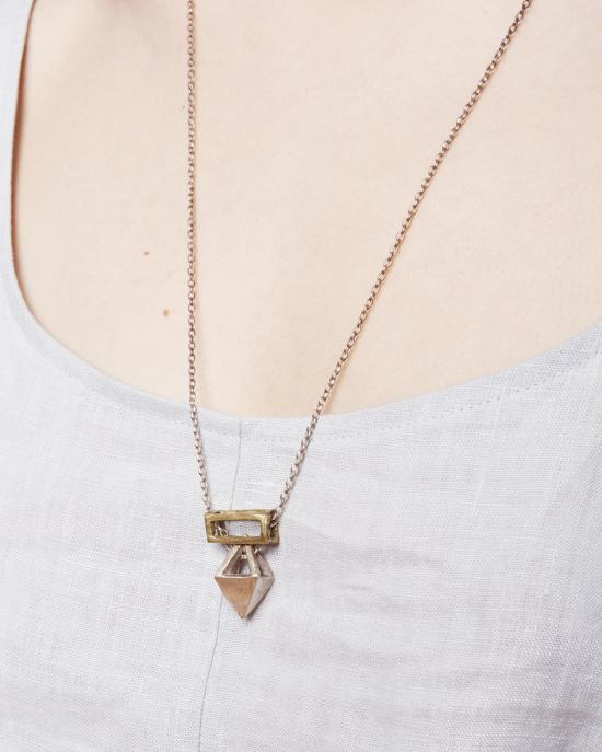  open house projects 목걸이/팬던트 실버와 브론즈 소재의 오픈 하우스 스택 목걸이 - OTHER BRANDS