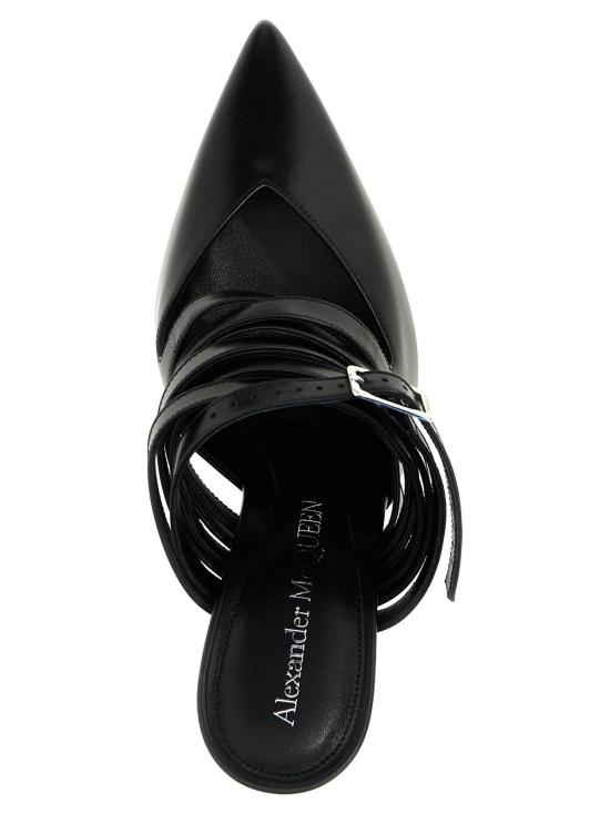  알렉산더 맥퀸 뮬/슬리퍼 스트랩 뮬 블랙 - ALEXANDER MCQUEEN