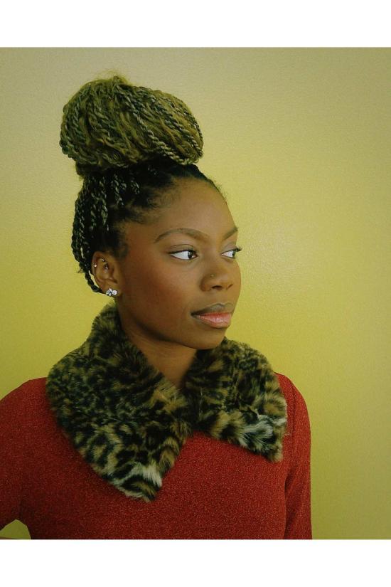  린제이 니콜라스 뉴욕 머플러/스카프 린지 니콜라스 뉴욕 레오파드 인조 모피 칼라 - LINDSAY NICHOLAS NEW YORK