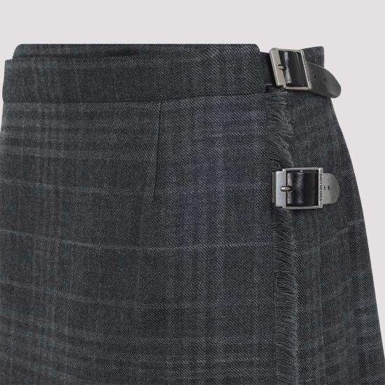  발렌시아가 숏 스커트 플리츠 미니 스커트 그레이 - BALENCIAGA