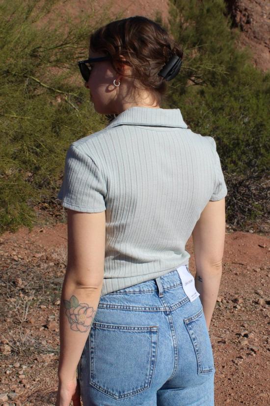  Angie Bauer 반팔 티셔츠 앤지 바우어 제인 탑 스카이