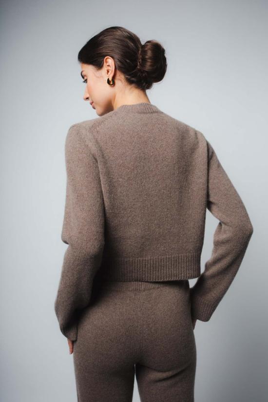  산티클레르 스웨터 산티클러 조이 크롭 캐시미어 풀오버 체스트넛 - SANTICLER