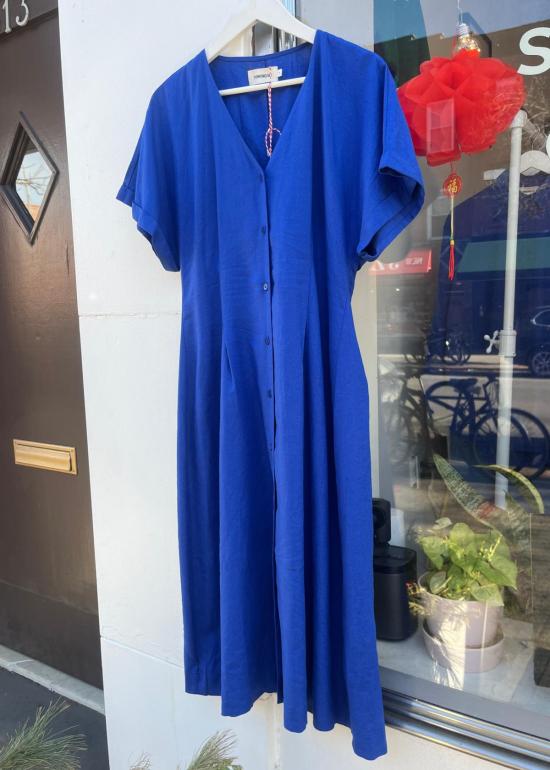  띵킹 뮤 숏 원피스 씽킹 무 로라 드레스 인디고