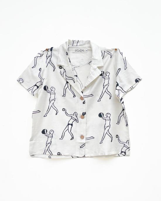  포엠 블라우스 실키 유틸리티 탑