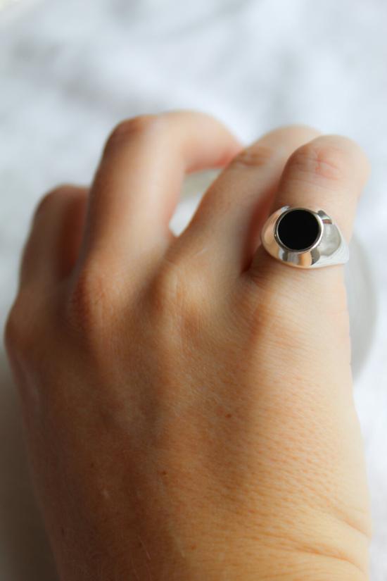  수아이 반지 오닉스 시그넷 링 스털링 실버 - SUAI