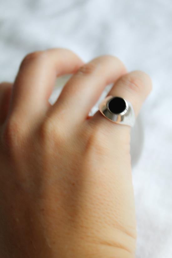  수아이 반지 오닉스 시그넷 링 스털링 실버 - SUAI