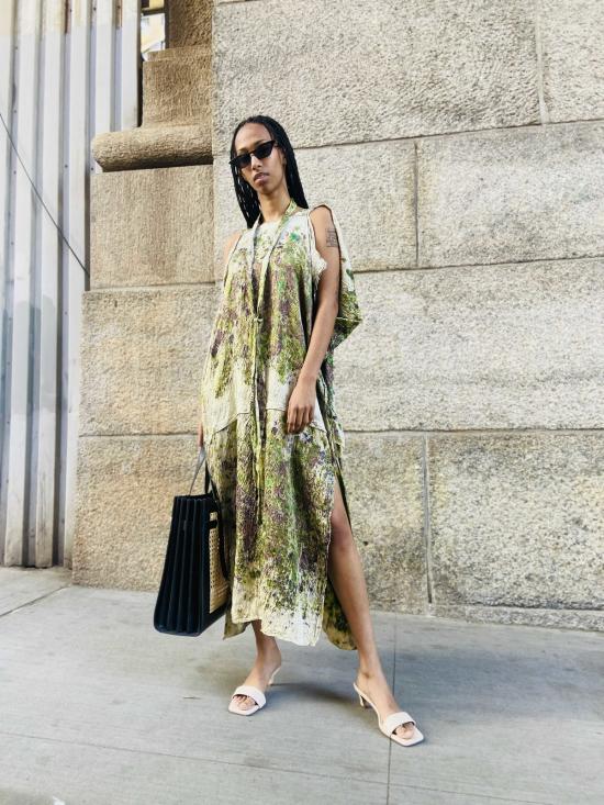  예세이트 롱 원피스 예사엣 엔토토 실크 드레스 - YESAET