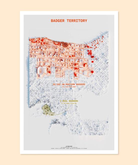  LATLONG.SHOP 반팔 티셔츠 Latlong.Shop 배저 테리토리