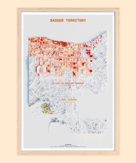  LATLONG.SHOP 반팔 티셔츠 Latlong.Shop 배저 테리토리 - LATLONG.SHOP