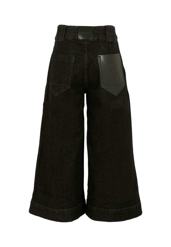  [키즈] 랑방 트레이닝/조거 팬츠 로고 블랙 키즈 진 - LANVIN