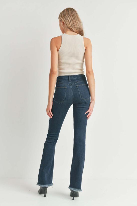  저스트 블랙 데님 데님 팬츠 롱 레그 부츠컷 진 - JUST BLACK DENIM