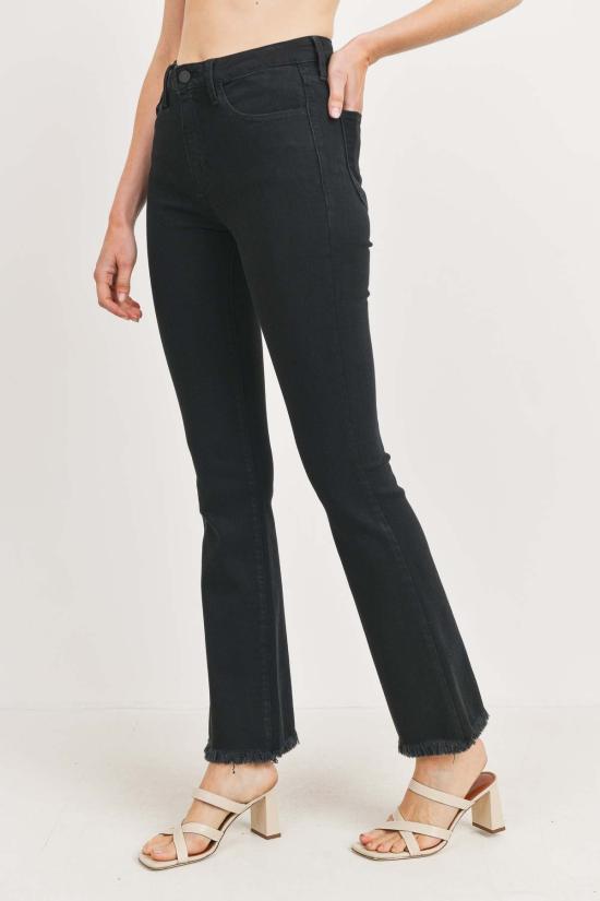  저스트 블랙 데님 데님 팬츠 롱 레그 부츠컷 진 - JUST BLACK DENIM