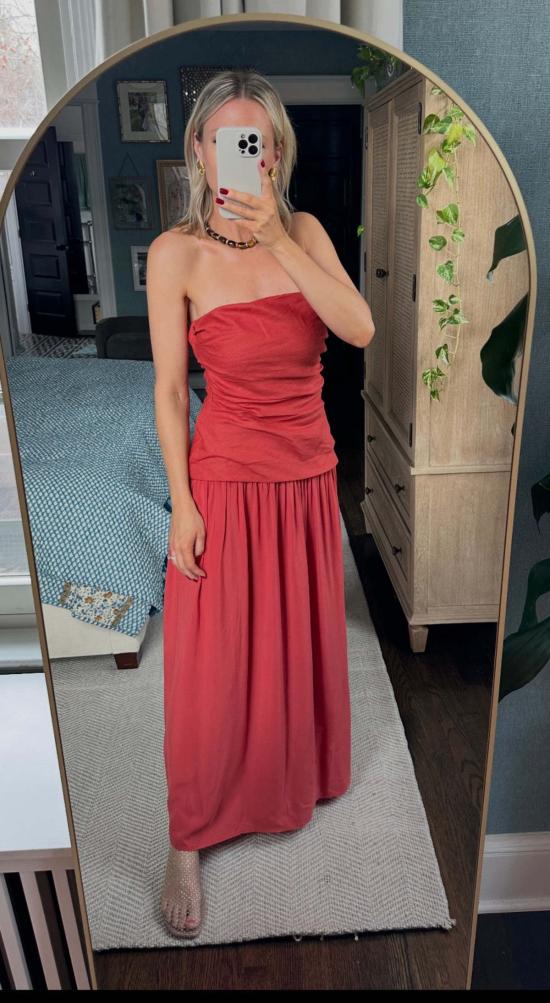  페이스풀더브랜드 롱 원피스 페이스풀 더 브랜드 헤디 맥시 드레스 더스티 토마토 - FAITHFULL THE BRAND