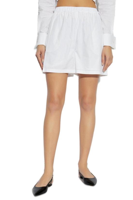  막스마라 숏팬츠 하이웨이스트 반바지 화이트 - MAX MARA
