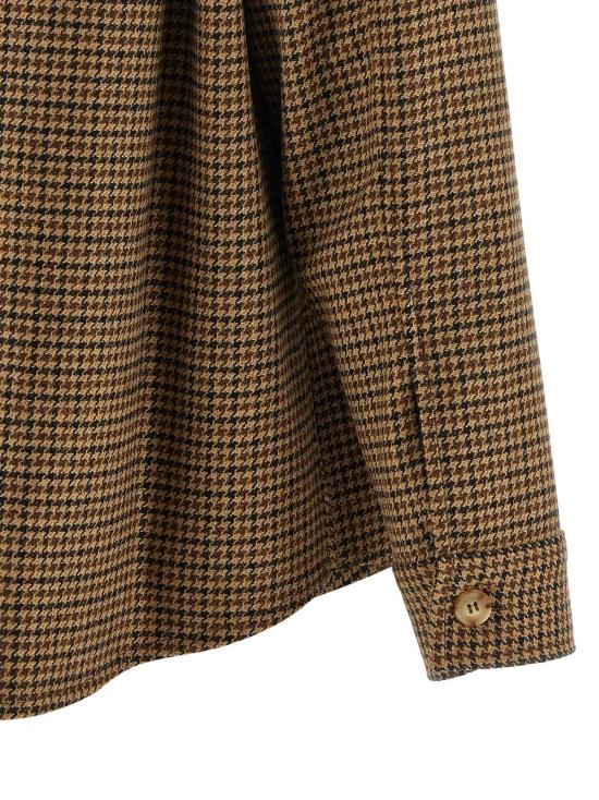  생로랑 셔츠 생 로랑 하운드투스 오버셔츠 브라운 체크 - SAINT LAURENT
