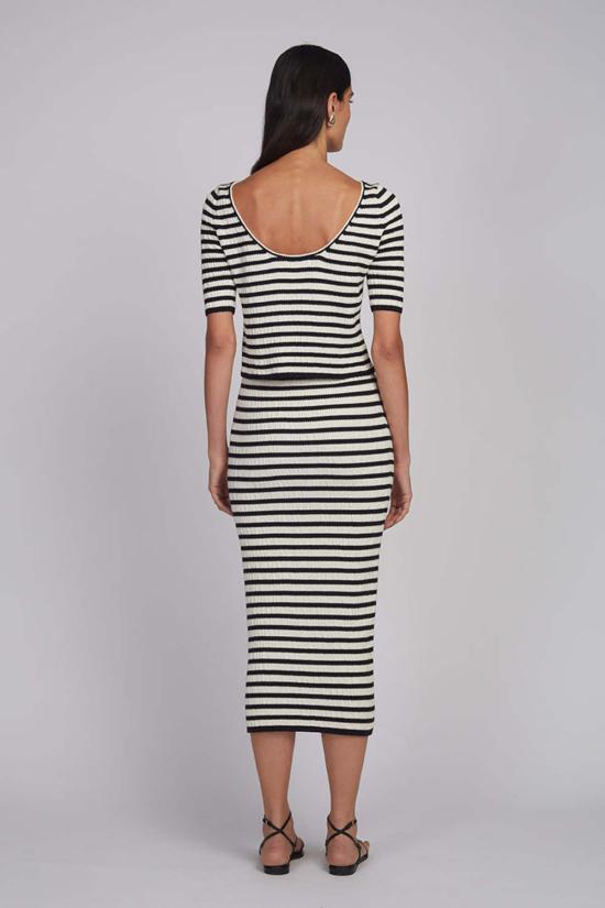  일레븐 식스 미디 스커트 캐리 튜브 스커트 스트라이프 - ELEVEN SIX