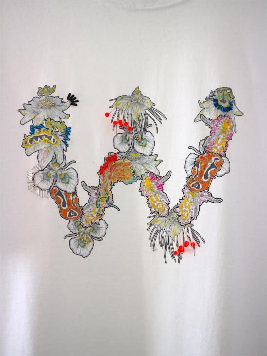  Longshaw ward 반팔 티셔츠 롱쇼 워드 장식 W 셔츠 화이트 - OTHER BRANDS