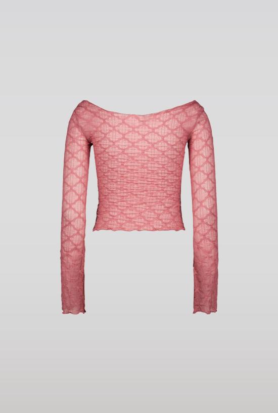  SAEMDI 반팔 티셔츠 Saemdi 크린클 저지 탑 더스티 로즈 - OTHER BRANDS