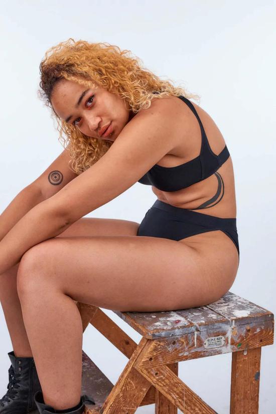  라 피유 도 비키니 수영복 라 필 드 오 웨이 아이 워크 비키니 바텀 블랙 - LA FILLE D'O