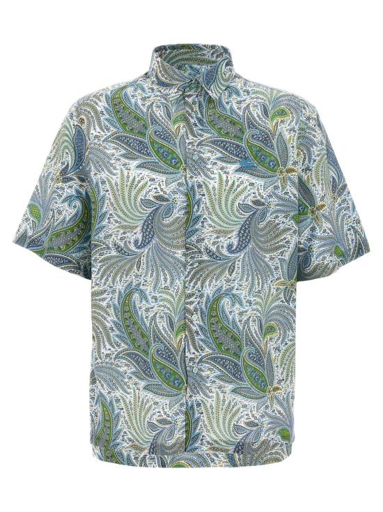  에트로 반팔 셔츠 페이즐리 플라워 셔츠 멀티컬러