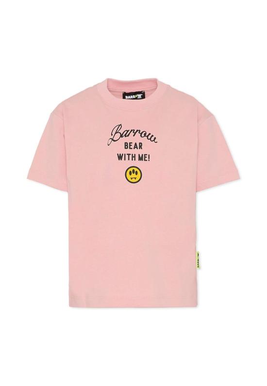  [키즈] 바로우 트레이닝 상의 곰과 진주가 그려진 핑크색 배로우 티셔츠 - BARROW
