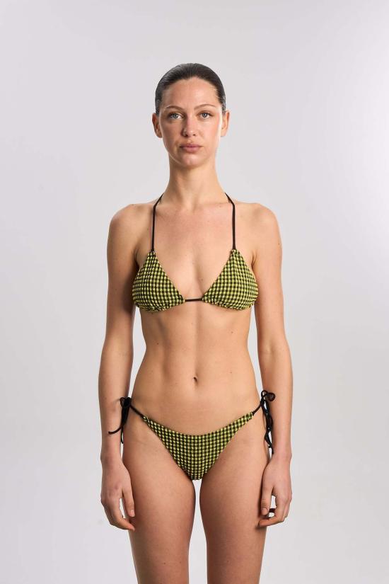  Caro Luna 비키니 수영복 카로 루나 미아 시어서커 비키니 하의 옐로우 깅엄 - OTHER BRANDS