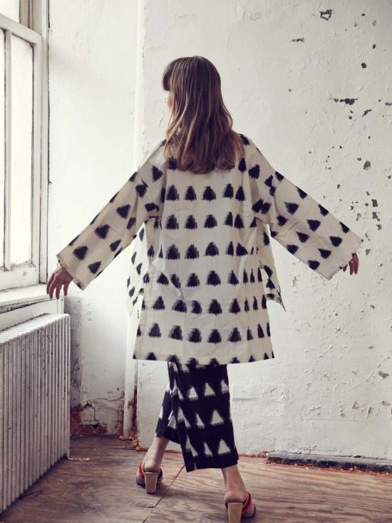  에이치 프레드릭손 자켓 H. Fredriksson Ikat 기모노 네이비/크림 - H FREDRIKSSON