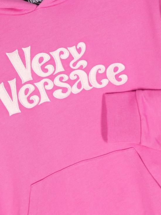  베르사체 스웨터 키즈 플리스 스웨트셔츠,  자수 스웨트셔츠 핑크 - VERSACE
