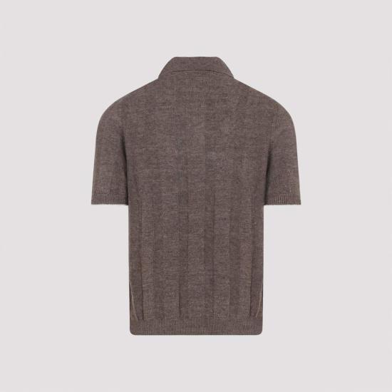  브루넬로 쿠치넬리 폴로 티셔츠 Brunello Cucinelli 코스타 폴로 셔츠 Nocciola - BRUNELLO CUCINELLI