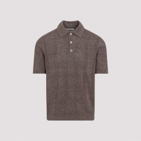  브루넬로 쿠치넬리 폴로 티셔츠 Brunello Cucinelli 코스타 폴로 셔츠 Nocciola