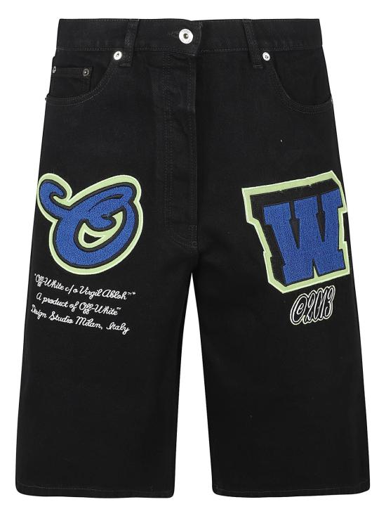 오프화이트 데님 팬츠 데님 버뮤다 쇼츠 블랙/블루