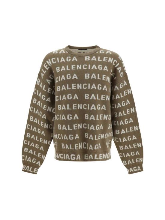  발렌시아가 스웨터 울  다크베이지/화이트