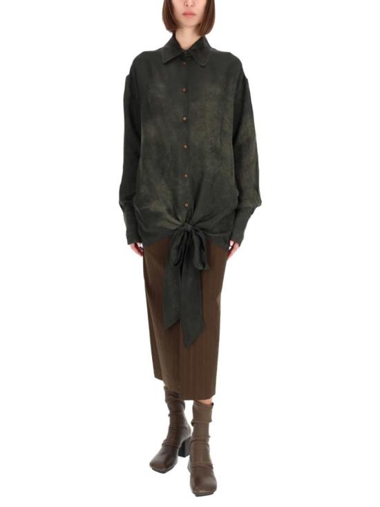  우마 왕 긴팔 티셔츠 터비 셔츠 그린 - UMA WANG