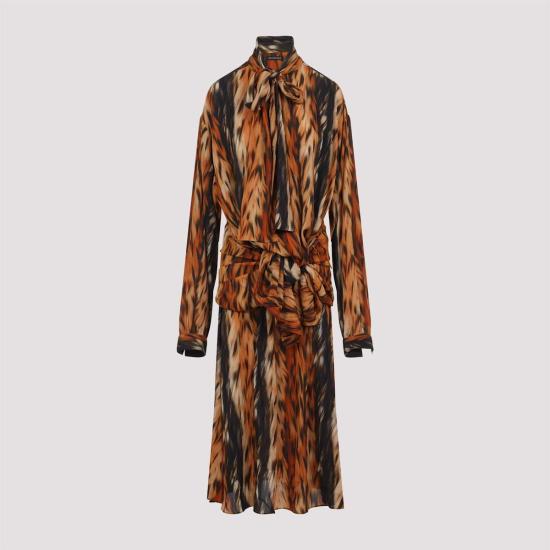  발렌시아가 미디 원피스 매듭 드레스 - BALENCIAGA