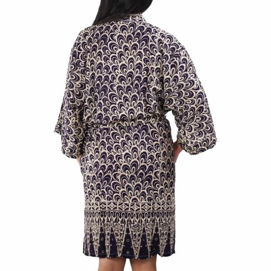  Kasih Coop 라운지 웨어 수제 바틱 기모노 블랙 그레이 - OTHER BRANDS