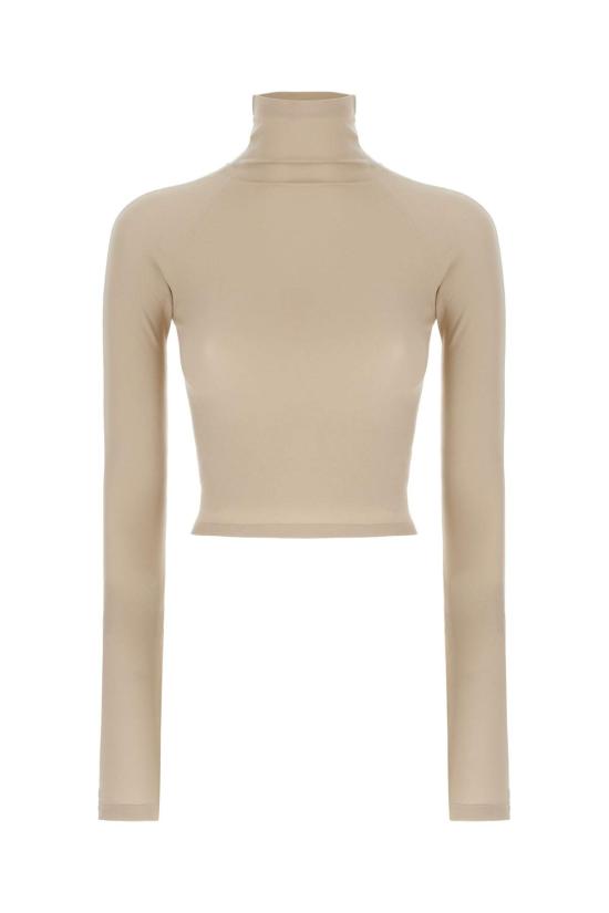  알라이아 블라우스 카푸치노 스트레치 나일론 탑 매스틱