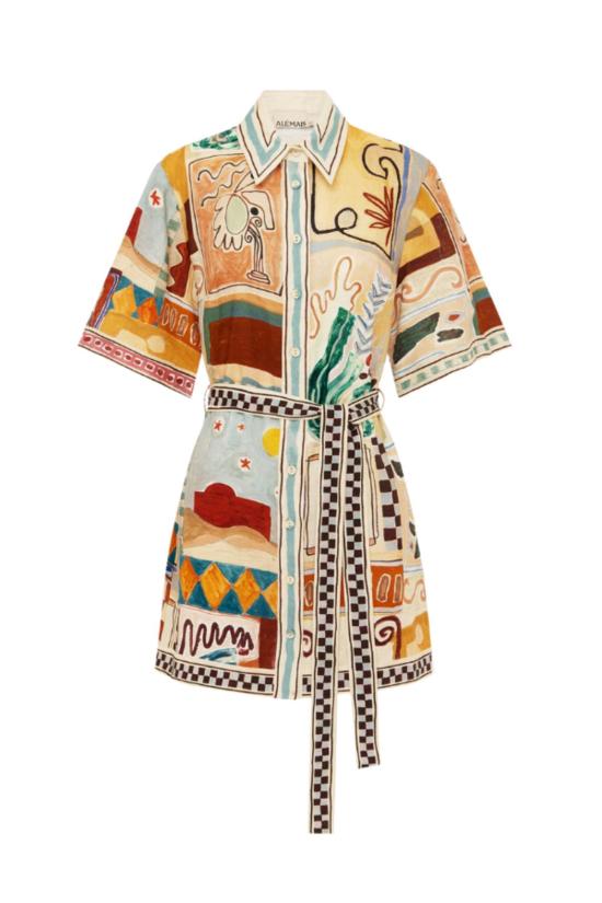  알레메 숏 원피스 알레마이스 미셸 미니 드레스 멀티컬러