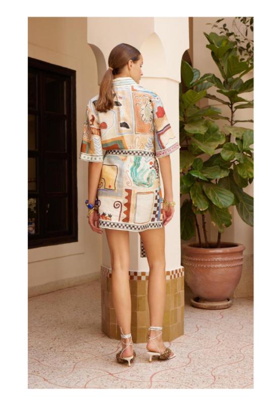  알레메 숏 원피스 알레마이스 미셸 미니 드레스 멀티컬러 - ALEMAIS