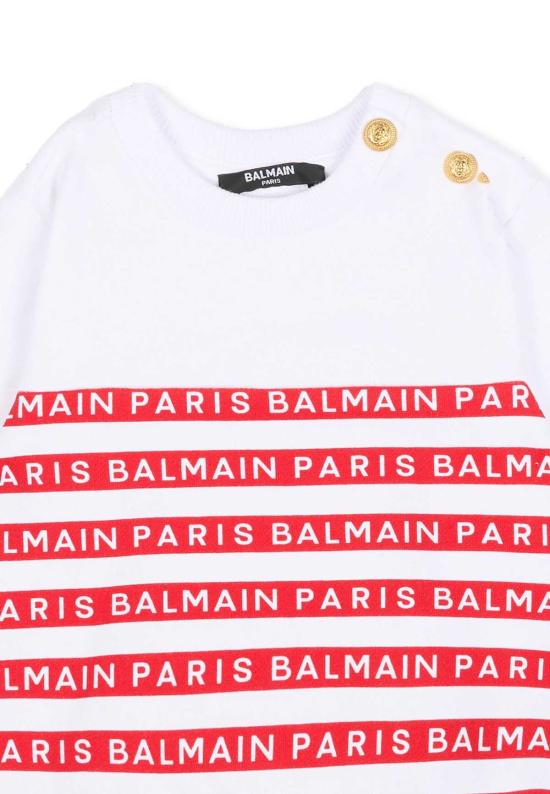  [키즈] 발망 풀오버 키즈 스웨트셔츠 화이트 - BALMAIN