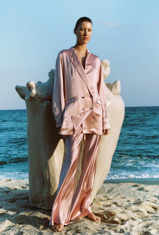  실크 런드리 스트레이트 팬츠 실크 세탁 바이어스컷 팬츠 씨스타 - SILK LAUNDRY