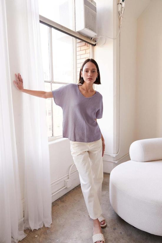  It Is Well L.A. 반팔 티셔츠 잇이즈웰 L.A. 오가닉 반팔 거즈 탑 - OTHER BRANDS