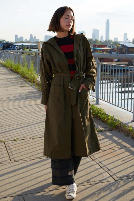  Caron Callahan 트렌치 코트 캐론 캘러핸 트레이시 트렌치 올리브