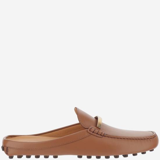  토즈 뮬/슬리퍼 가죽 고미노 사보 베이지